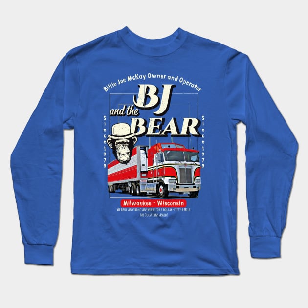 BJ & The Bear Trucking Company Long Sleeve T-Shirt by Alema Art